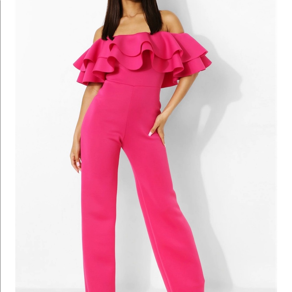 Ruffled pink jumpsuit